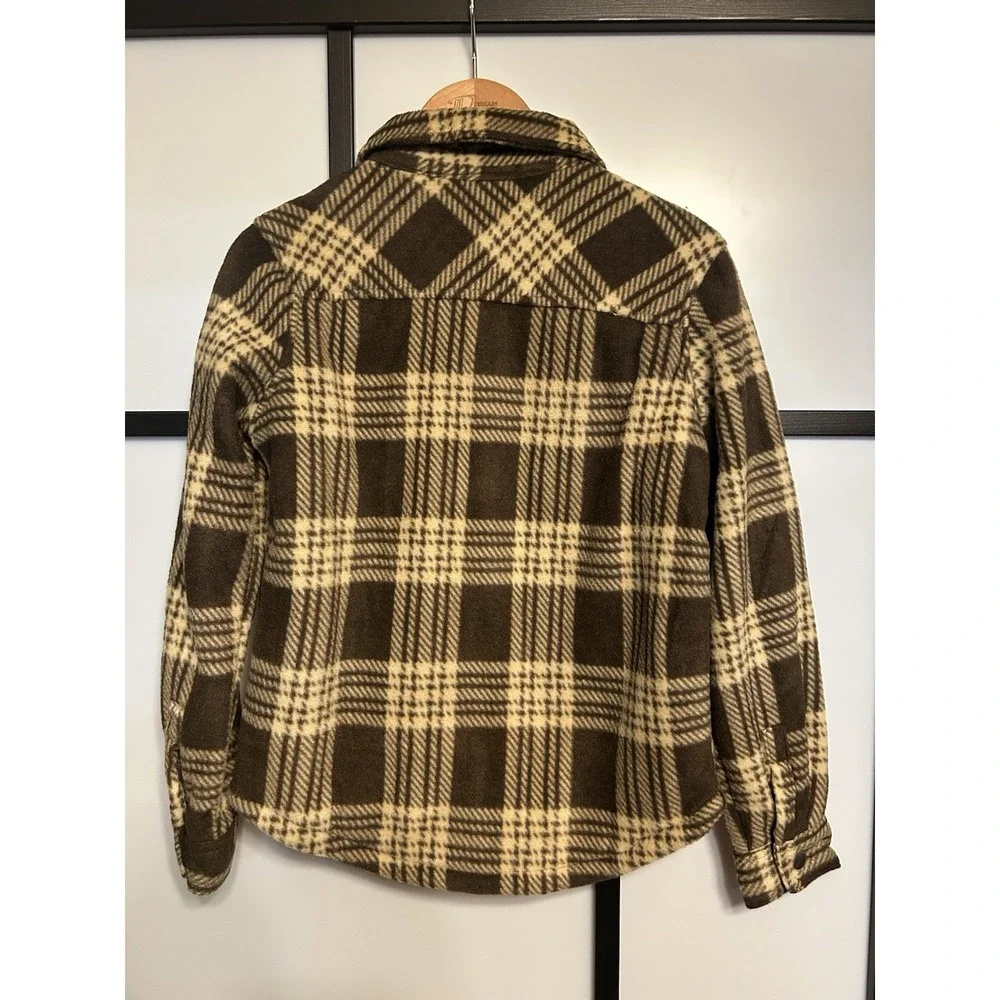 Eddie Bauer Boy's Snap Button Sherpa Lined‎ Shirt Jacket Kids Size 8